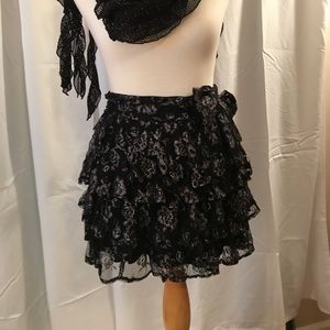 Black Glitter Pattern Skirt